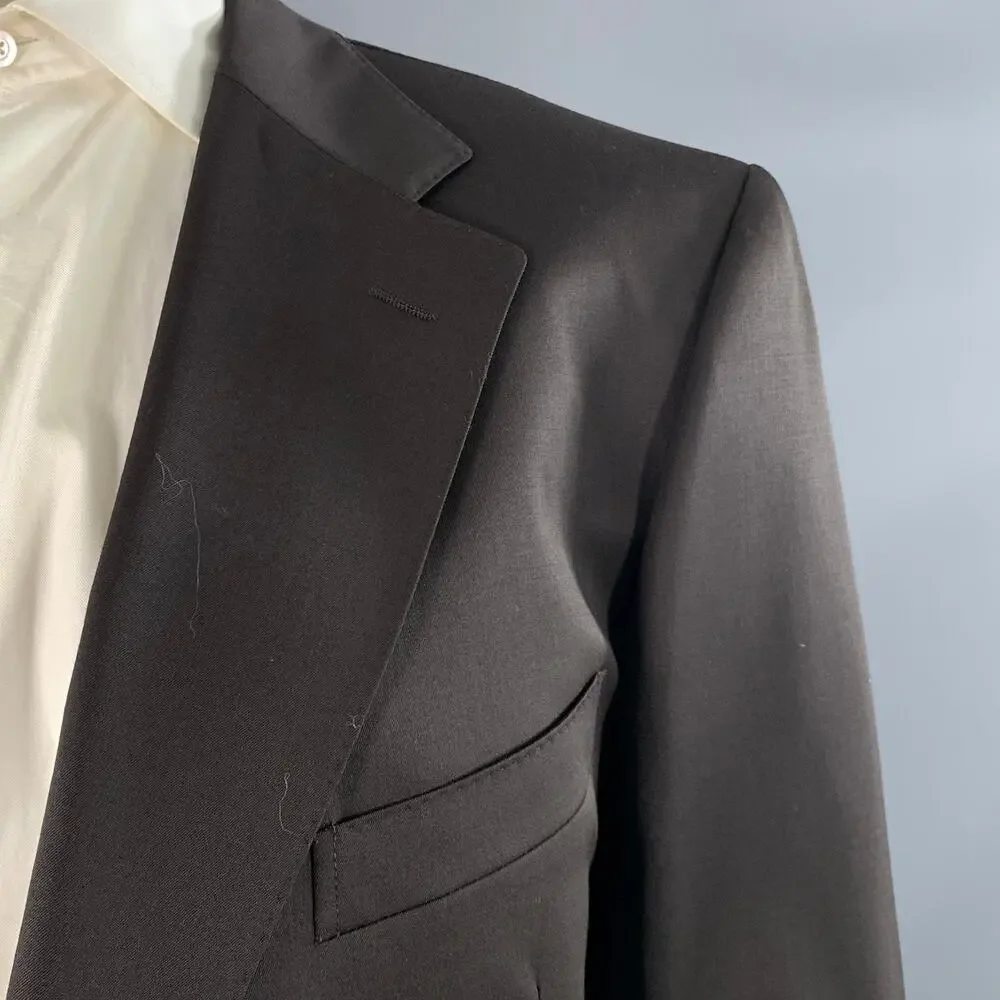 GUCCI Chest Size 52 Regular Brown Solid Wool Blend Notch Lapel Sport Coat